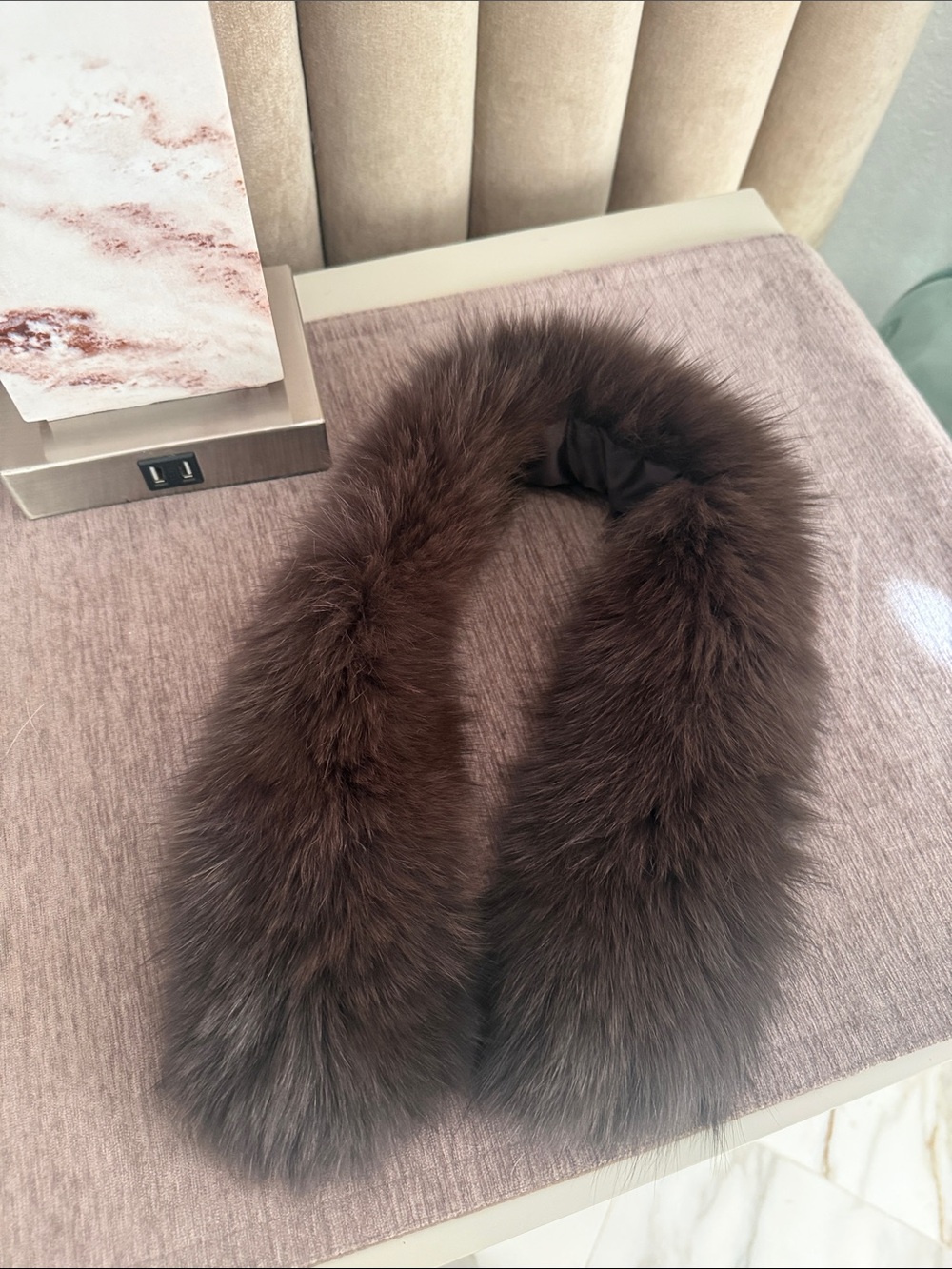 Rea fox fur scarf clip on